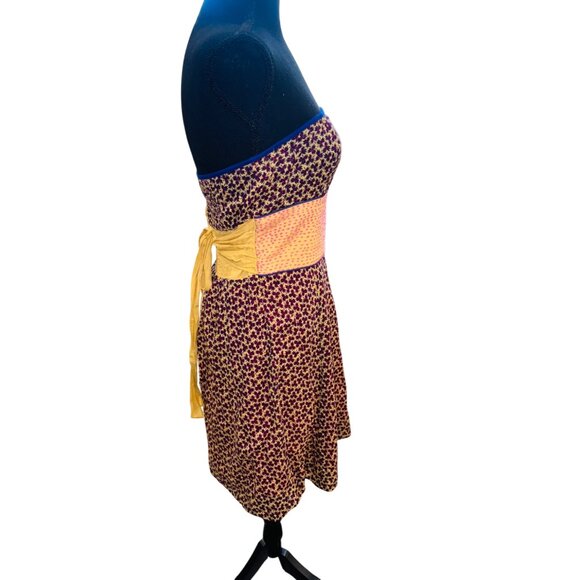 Free People Strapless Cottage Core Feminine Floral Dress Smocked Y2K empire - Picture 4 of 10